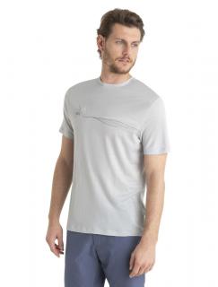 Pánské merino triko krátký rukáv ICEBREAKER Mens Merino 150 Tech Lite III SS Tee Cadence Paths, Ether velikost: M