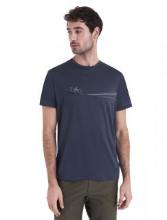 Pánské merino triko krátký rukáv ICEBREAKER Mens Merino 150 Tech Lite III SS Tee Cadence Paths, Graphite velikost: XL