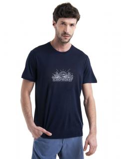 Pánské merino triko krátký rukáv ICEBREAKER Mens Merino 150 Tech Lite III SS Tee IB Grown Naturally, Midnight Navy velikost: M