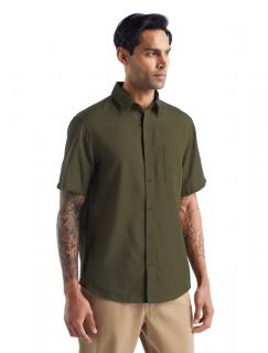 pánské merino triko krátký rukáv ICEBREAKER Mens Steveston SS Shirt, Loden velikost: M