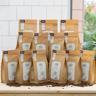 Balíček káv Afrika, Indie a Oceánie 13 x 250g - Mletí: Hrubě mletá káva - pro french press, cupping, cold brew apod. (mletí zpoplatněno), Váha: 250g