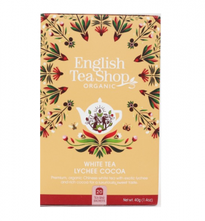 Čaj English Tea Shop - Bílý čaj s liči a kakaem 40 g (20 sáčků)