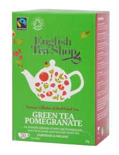 Čaj English Tea Shop – Zelený čaj s granátovým jablkem 40 g (20 sáčků)