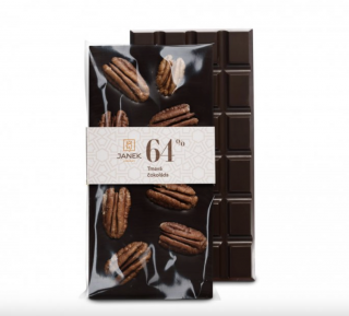 Čokoláda JANEK - 64% čokoláda s pekanovými ořechy 95 g