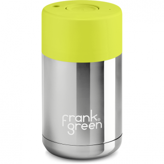 Frank Green Ceramic - nerezový hrnek 295 ml CHROME SLIVER/ NEON YELLOW