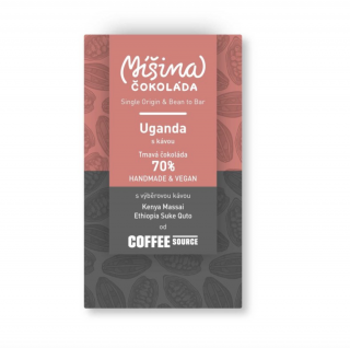 Míšina čokoláda - Uganda s výběrovou kávou Kenya Massai, Ethiopia Suke Quto, 70% 50g