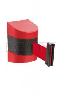 Nástěnná kazeta s páskou 5 m a brzdou, Název: červeno-černý kryt, červená páska