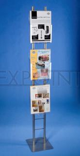 Reklamní stojan na letáky  s plexi kapsami A4 nebo A5 Název: Obsahuje 3 kapsy formátu A4