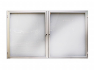 Závěsná vitrína s úzkým profilem, dělená dvoukřídlová Název: Formát 2xB2, rozměr šířka 1250 x výška 830 x hloubka 69mm