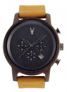 Dřevěné hodinky Craveman Brown