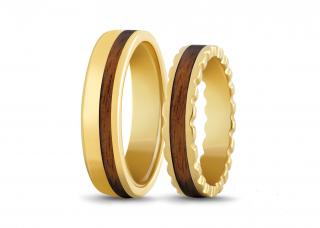 Zlaté snubní prstýnky Z-Gold Brazilian Palisander