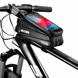 Cyklotaška / brašna na kolo s otvorem na mobilní telefon - WildMan, Sakwa L Black