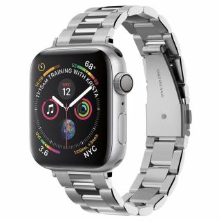 Kovový řemínek pro Apple Watch 38mm / 40mm / 41mm - Spigen, Modern Fit Silver