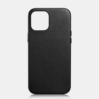Kožený kryt na iPhone 12 mini - iCarer, Real Leather with MagSafe Black