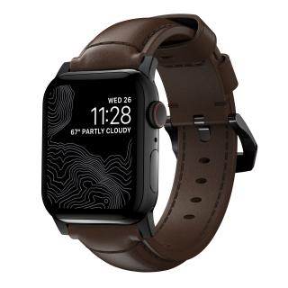 Kožený pásek / řemínek pro Apple Watch 42mm / 44mm / 45mm / 49mm - Nomad, Traditional Band Black/Brown