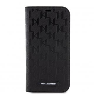 Ochranné pouzdro pro iPhone 12 / 12 Pro - Karl Lagerfeld, Saffiano Monogram Book Black