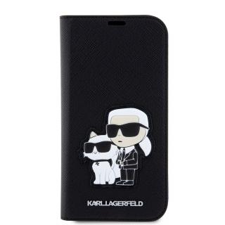 Ochranné pouzdro pro iPhone 13 - Karl Lagerfeld, Saffiano Karl and Choupette NFT Book Black
