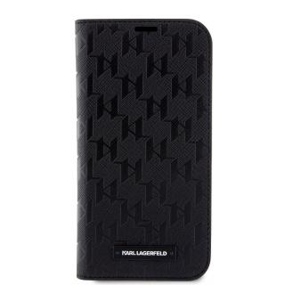 Ochranné pouzdro pro iPhone 13 - Karl Lagerfeld, Saffiano Monogram Book Black