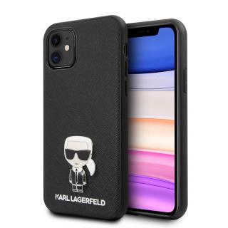 Ochranný kryt na iPhone 11 - Karl Lagerfeld, Saffiano Iconik Black