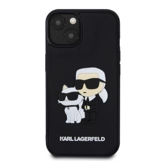 Ochranný kryt na iPhone 14 - Karl Lagerfeld, 3D Rubber Karl and Choupette Black