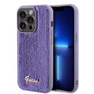 Ochranný kryt na iPhone 14 Pro - Guess, Sequin Script Logo Purple