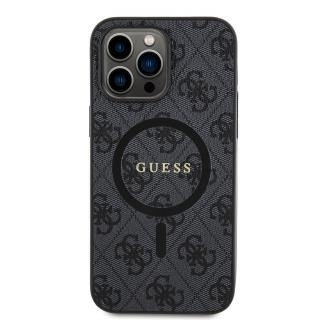 Ochranný kryt na iPhone 14 Pro MAX - Guess, 4G Colored Ring MagSafe Black