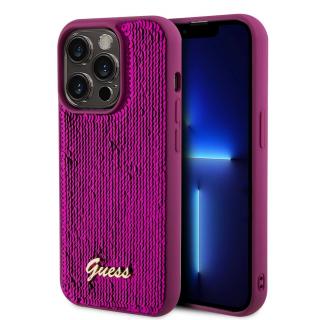 Ochranný kryt na iPhone 14 Pro MAX - Guess, Sequin Script Logo Magenta