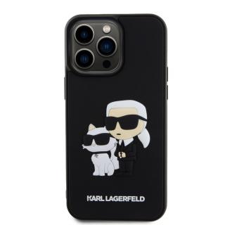 Ochranný kryt na iPhone 14 Pro MAX - Karl Lagerfeld, 3D Rubber Karl and Choupette Black