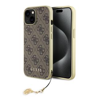 Ochranný kryt na iPhone 15 - Guess, 4G Charms Brown