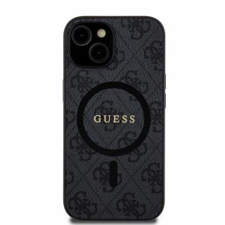 Ochranný kryt na iPhone 15 - Guess, 4G Colored Ring MagSafe Black