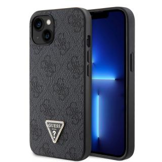 Ochranný kryt na iPhone 15 - Guess, 4G Strass Triangle Metal Logo Black