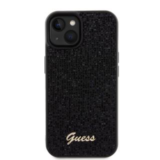 Ochranný kryt na iPhone 15 - Guess, Square Mirror Script Logo Black