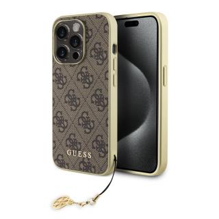 Ochranný kryt na iPhone 15 Pro - Guess, 4G Charms Brown