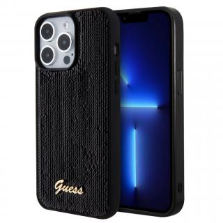 Ochranný kryt na iPhone 15 Pro - Guess, Sequin Script Logo Black