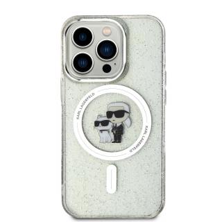 Ochranný kryt na iPhone 15 Pro - Karl Lagerfeld, IML Glitter Karl and Choupette MagSafe Transparent