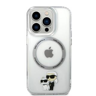 Ochranný kryt na iPhone 15 Pro - Karl Lagerfeld, IML Karl and Choupette NFT MagSafe Transparent