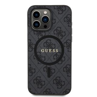 Ochranný kryt na iPhone 15 Pro MAX - Guess, 4G Colored Ring MagSafe Black