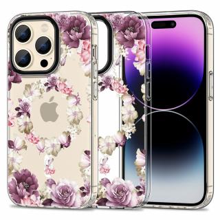 Ochranný kryt na iPhone 15 Pro MAX - Tech-Protect, Magmood MagSafe Rose Floral