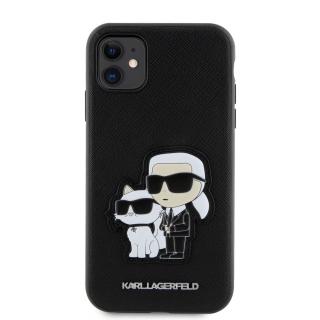Ochranný kryt pro iPhone 11 - Karl Lagerfeld, Saffiano Karl and Choupette NFT Black