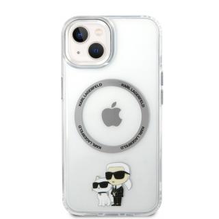 Ochranný kryt pro iPhone 14 - Karl Lagerfeld, IML Karl and Choupette NFT MagSafe Transparent