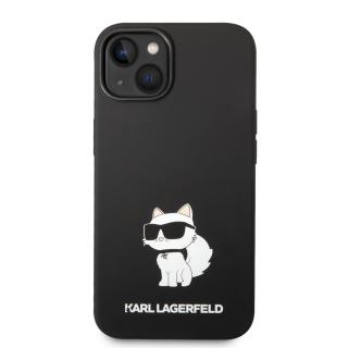 Ochranný kryt pro iPhone 14 - Karl Lagerfeld, Liquid Silicone Choupette NFT Black