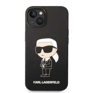 Ochranný kryt pro iPhone 14 PLUS - Karl Lagerfeld, Liquid Silicone Ikonik NFT Black