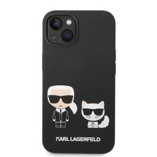 Ochranný kryt pro iPhone 14 PLUS - Karl Lagerfeld, Liquid Silicone Karl and Choupette Black