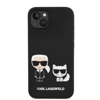 Ochranný kryt pro iPhone 14 PLUS - Karl Lagerfeld, Liquid Silicone Karl and Choupette MagSafe Black