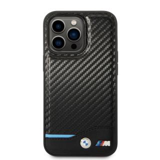 Ochranný kryt pro iPhone 14 Pro - BMW, M PU Carbon Blue Line Black