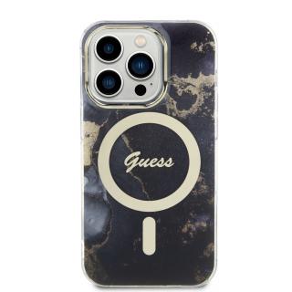 Ochranný kryt pro iPhone 14 Pro - Guess, Marble IML MagSafe Black