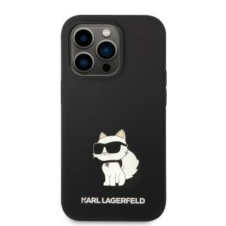 Ochranný kryt pro iPhone 14 Pro - Karl Lagerfeld, Liquid Silicone Choupette NFT Black