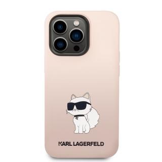 Ochranný kryt pro iPhone 14 Pro - Karl Lagerfeld, Liquid Silicone Choupette NFT Pink