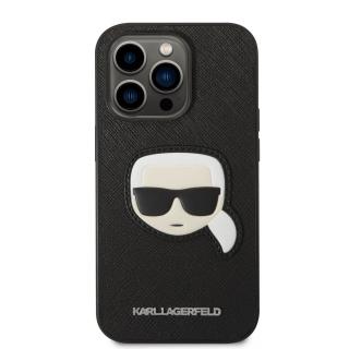 Ochranný kryt pro iPhone 14 Pro - Karl Lagerfeld, Saffiano Karl Head Black