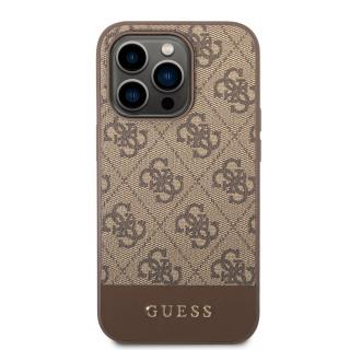 Ochranný kryt pro iPhone 14 Pro MAX - Guess, 4G Stripe Back Brown